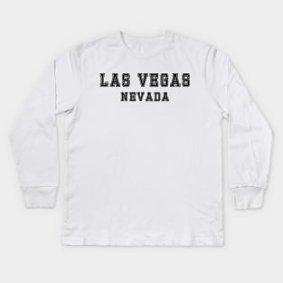 Plain Black Logo Las Vegas Nevada Kids Long Sleeve T-Shirt